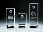 Crystal Tower Award w. Globe - S